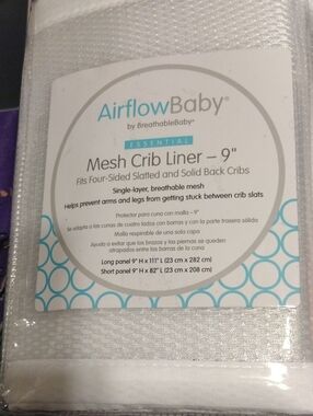AirflowBaby Mesh Crib Liner - White